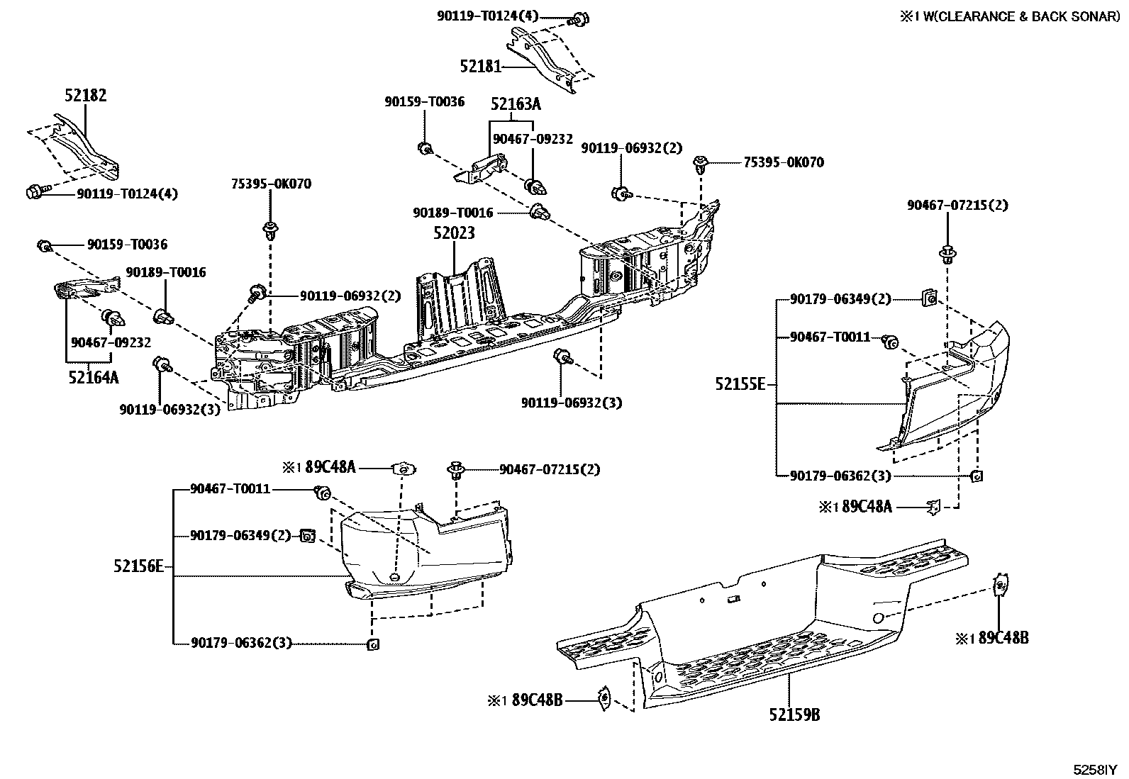 Toyota HILUX 后保险杠及附件 EPC diagram — 5258IY