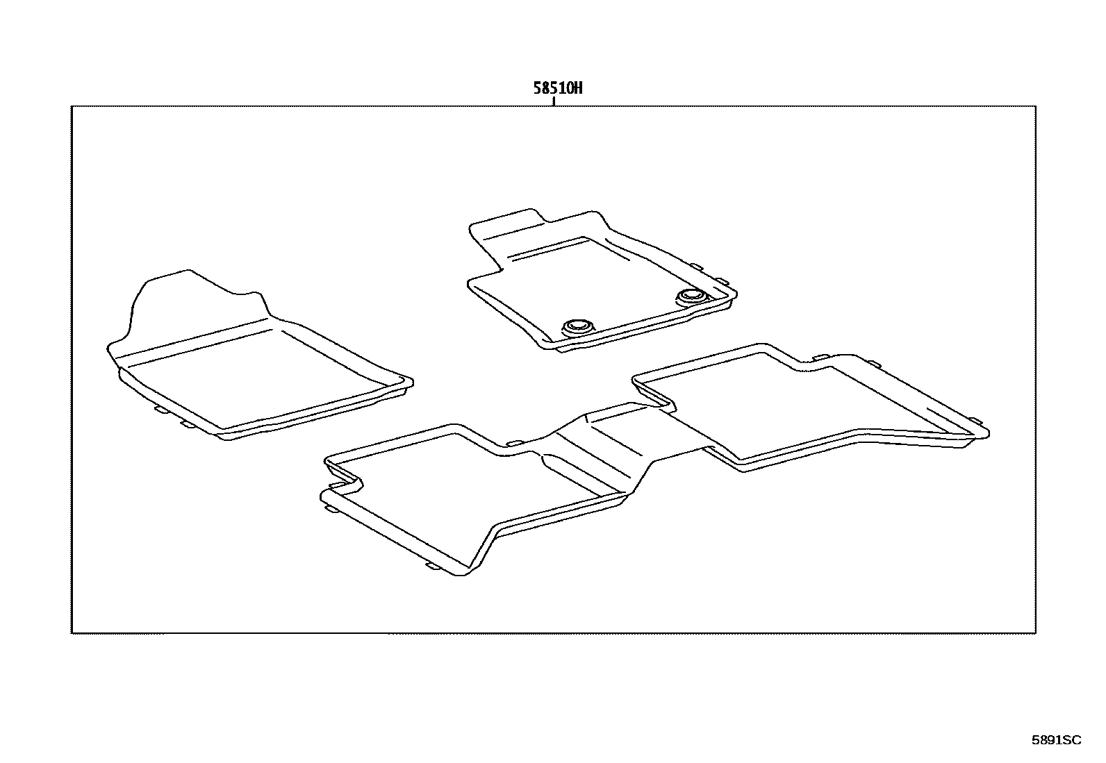 Toyota HILUX 地板垫和消声垫 EPC diagram — 5891SC
