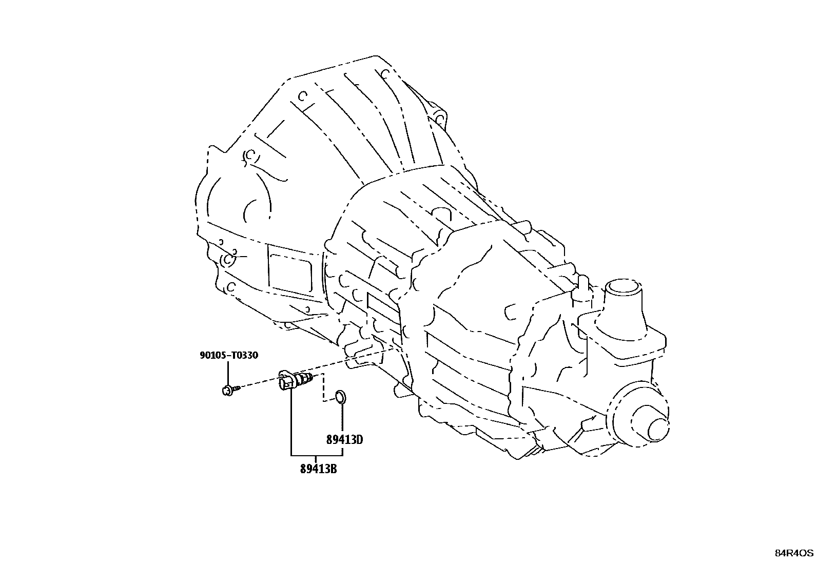 Toyota HILUX 超速档和电子控制变速器 EPC diagram — 84R4OS