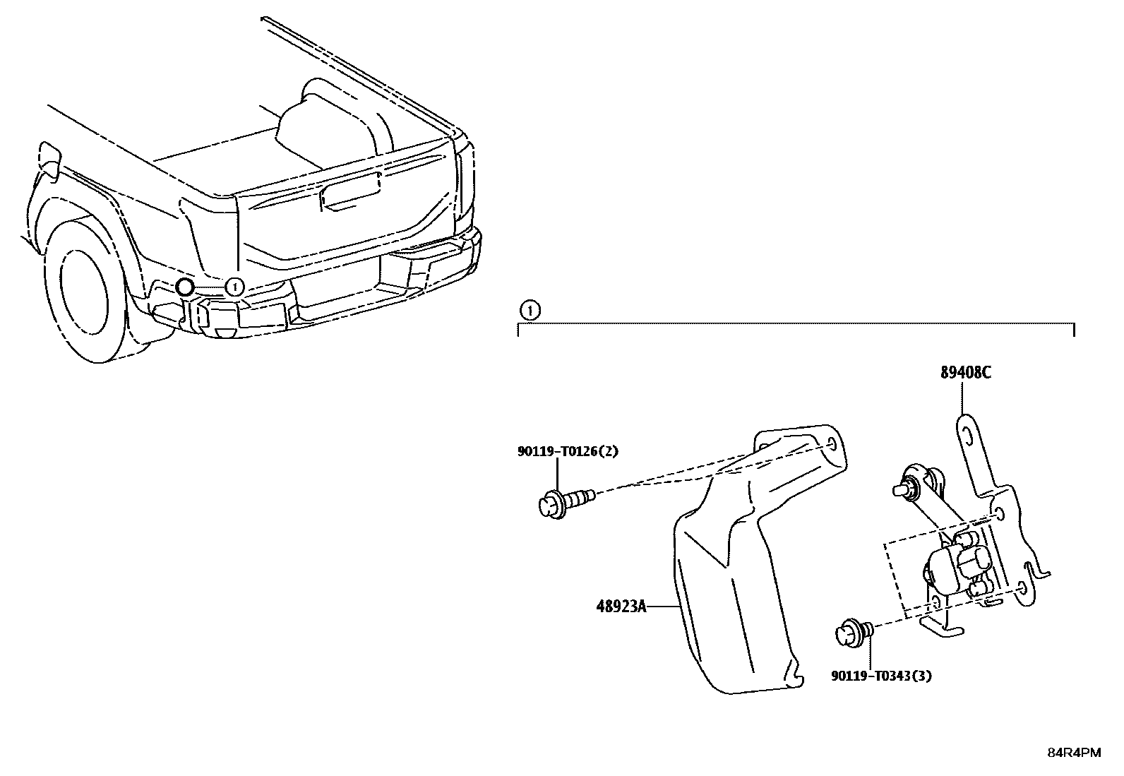 Toyota HILUX 电子高度控制 EPC diagram — 84R4PM