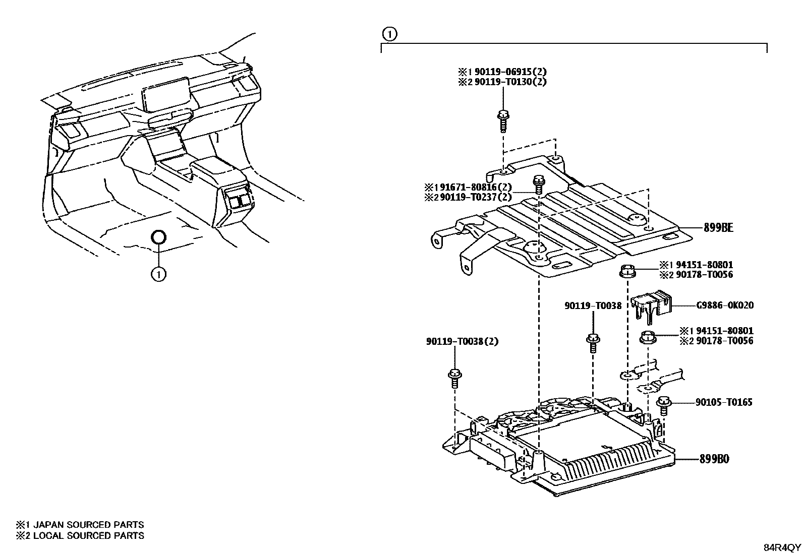 Toyota HILUX HEV 控制ECU EPC diagram — 84R4QY