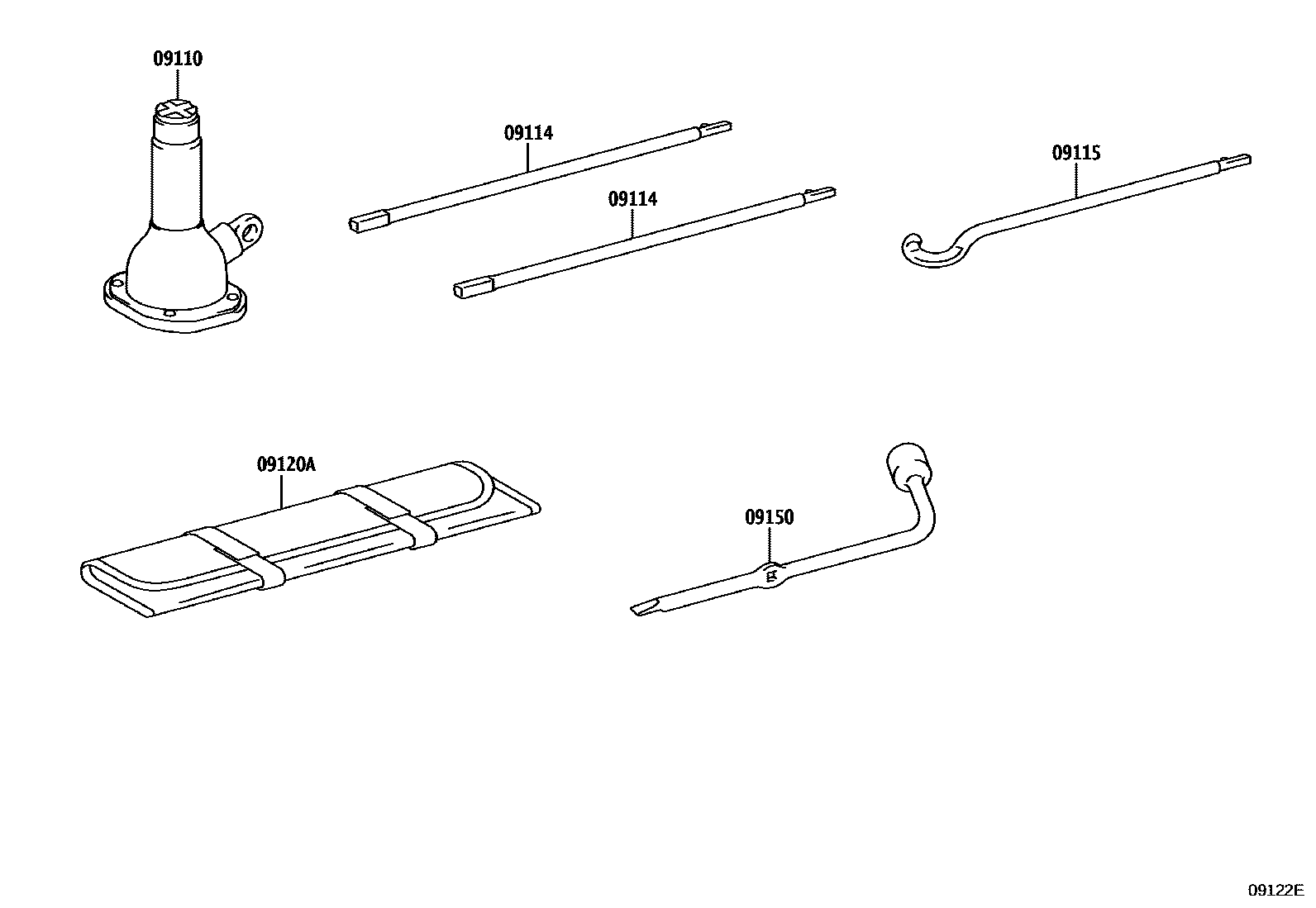 Toyota HILUX Standard Tools EPC diagram — 09122E