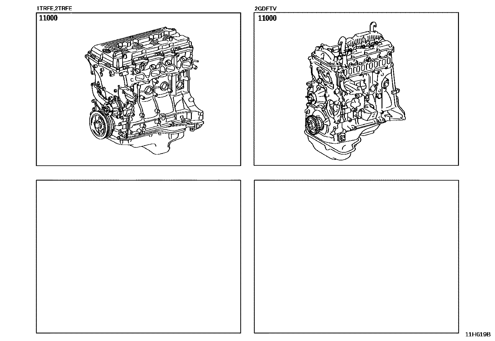 Toyota HILUX Partial Engine Assembly EPC diagram — 11H619B