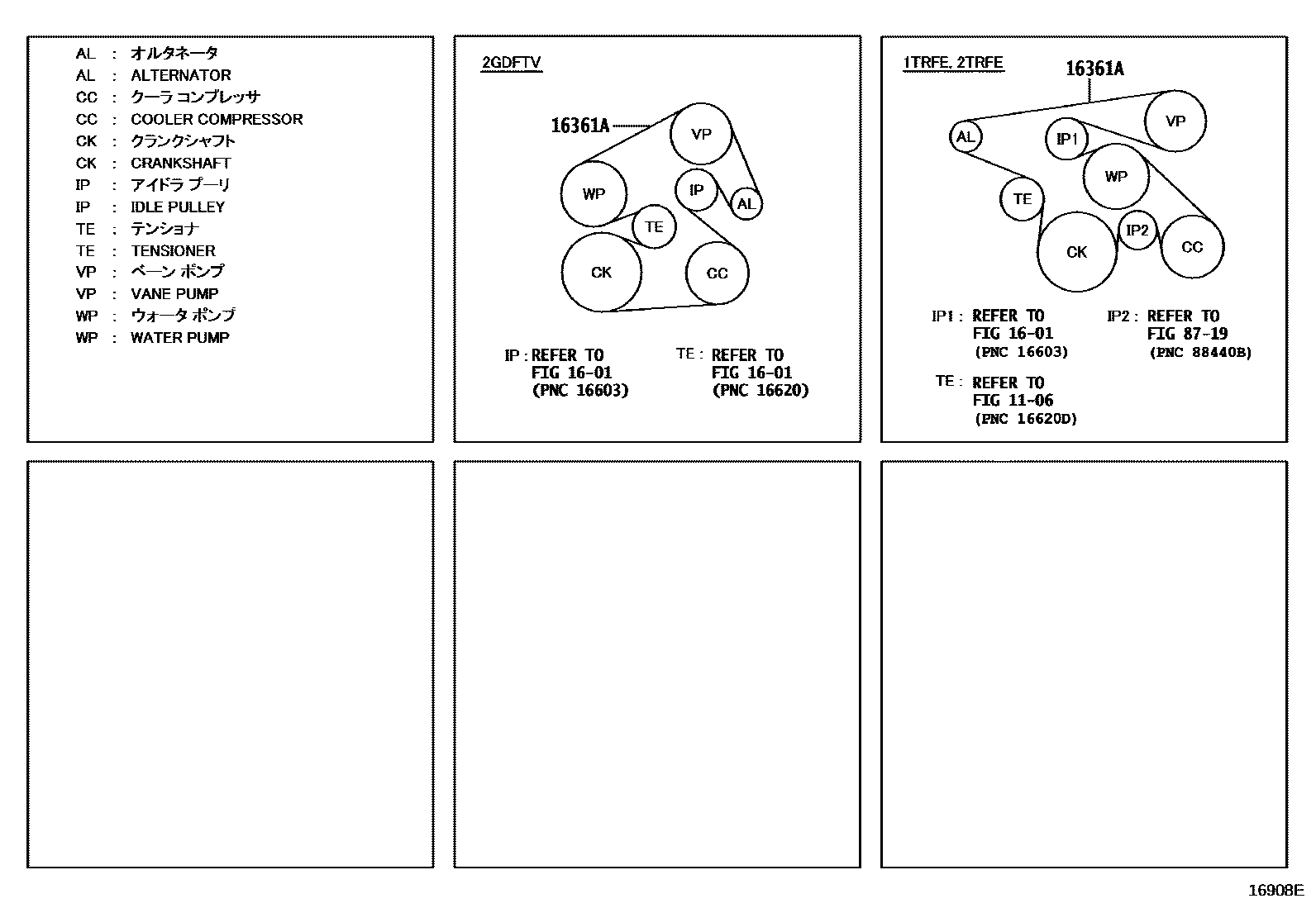 Toyota HILUX V-Belt EPC diagram — 16908E