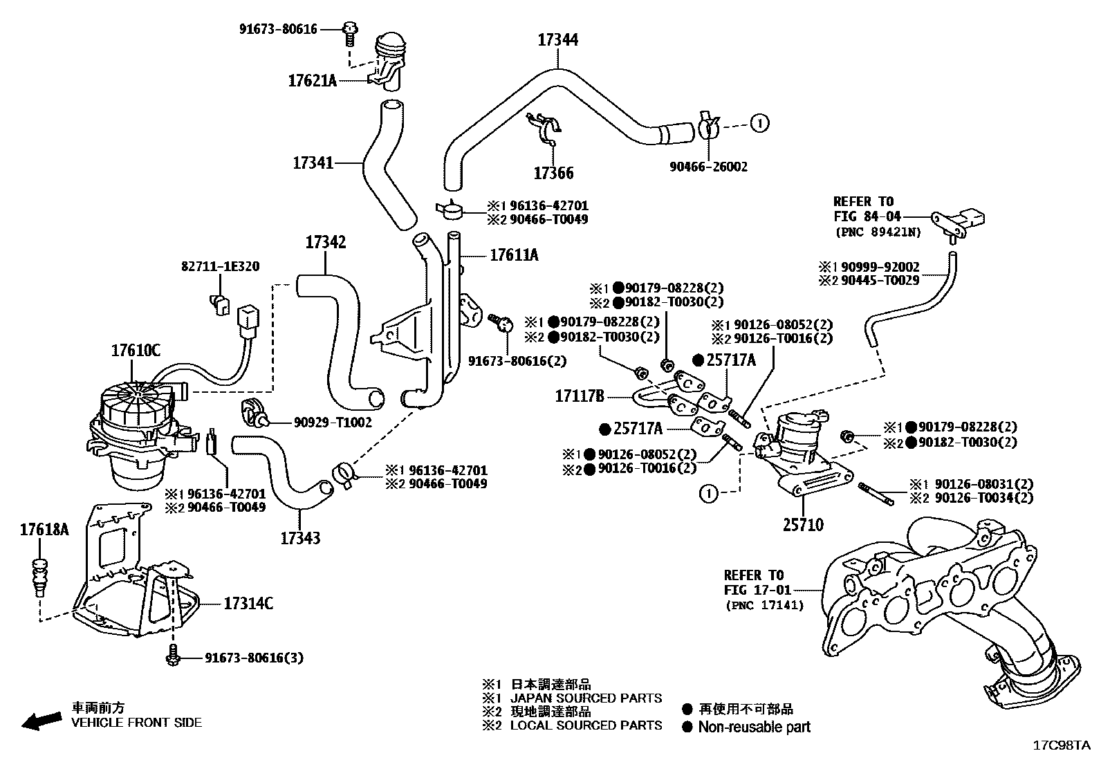 Toyota HILUX 歧管喷气系统 EPC diagram — 17C98TA