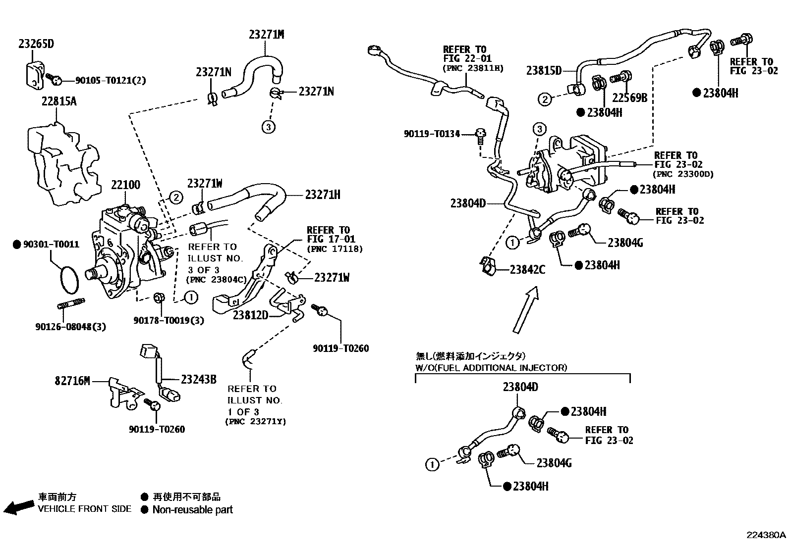 Toyota HILUX 喷油泵总成 EPC diagram — 224380A