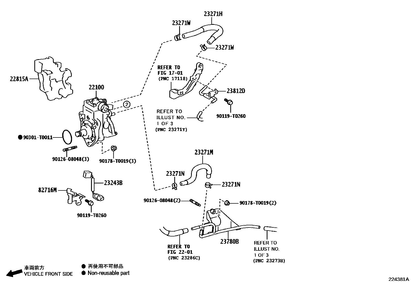 Toyota HILUX 喷油泵总成 EPC diagram — 224381A