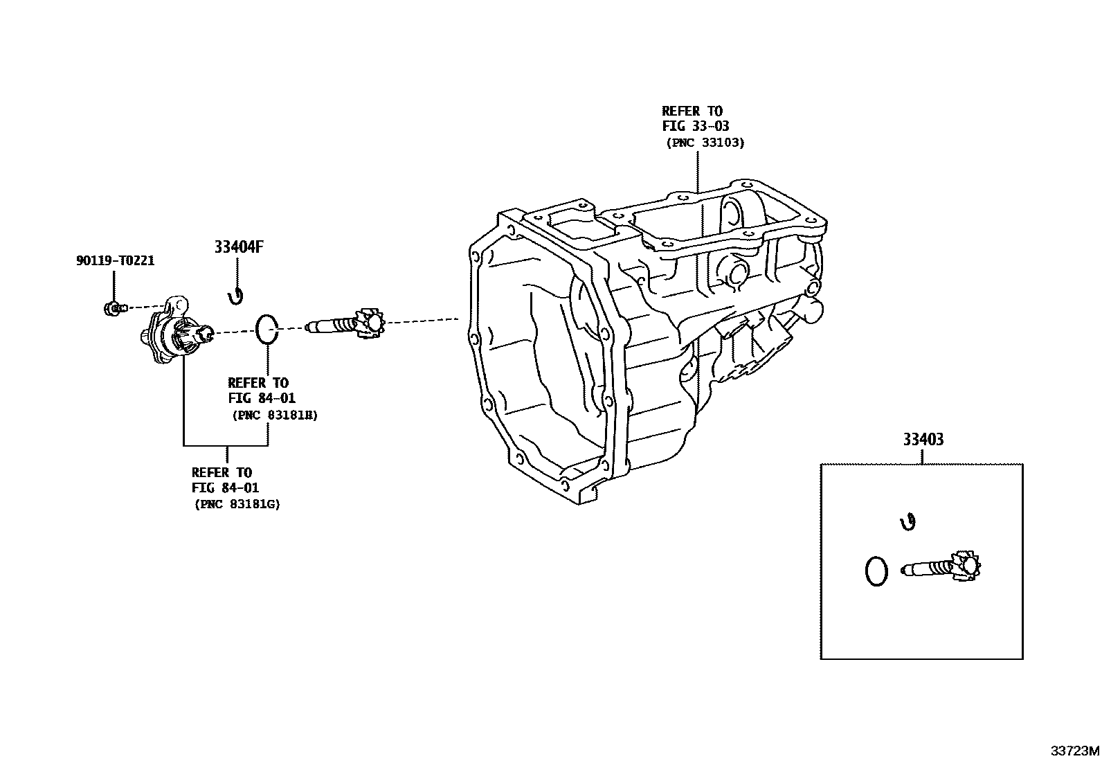 Toyota HILUX 速度表从动齿轮(MTM) EPC diagram — 33723M