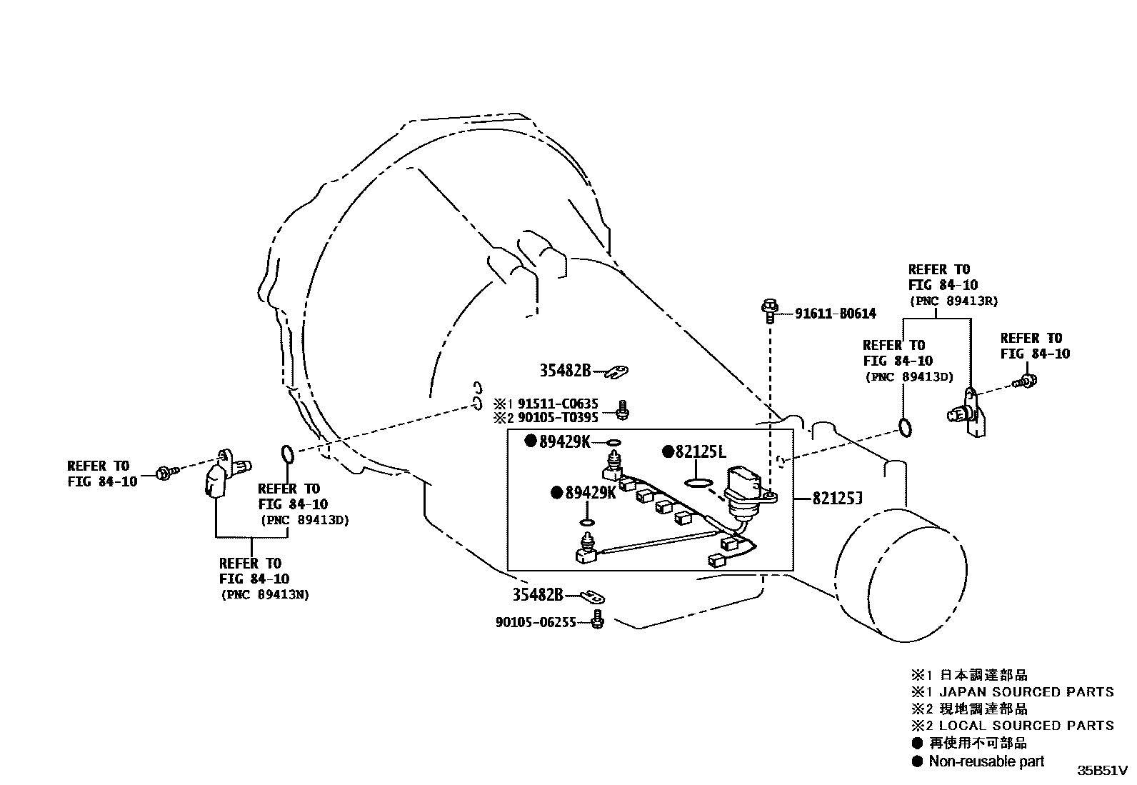 Toyota HILUX 阀体和滤油网(ATM) EPC diagram — 35B51VA