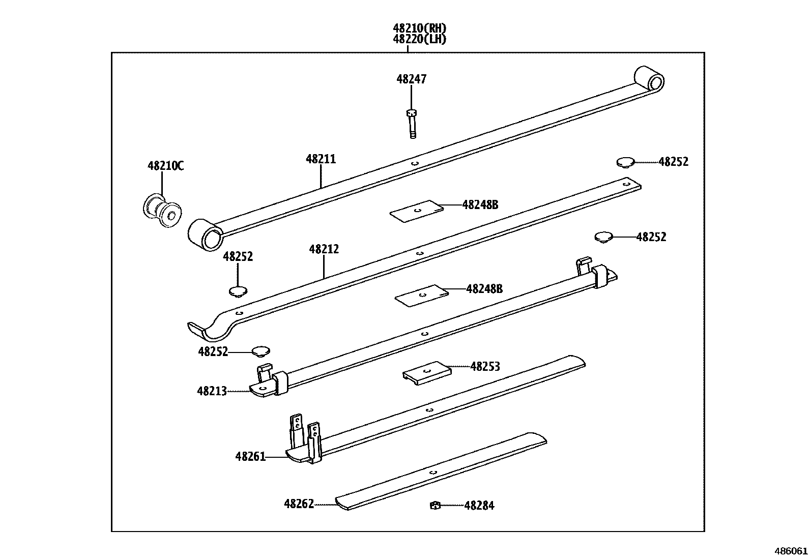 Toyota HILUX Rear Spring & Shock Absorber EPC diagram — 486061