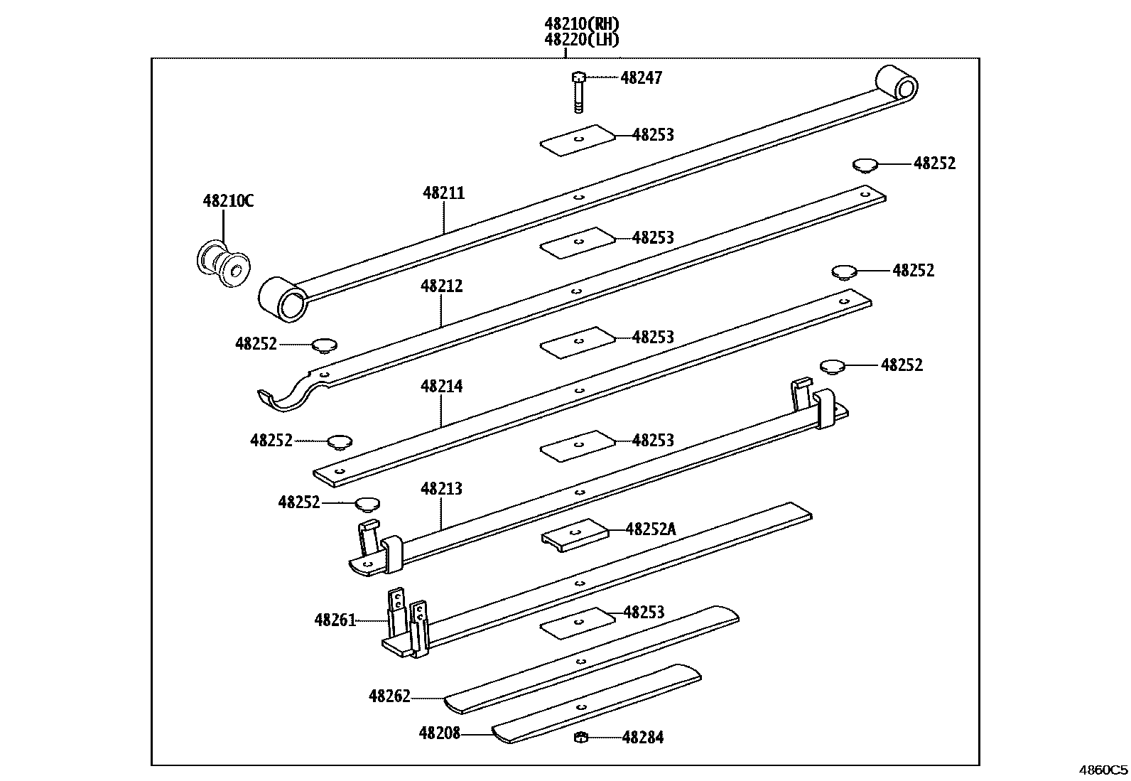Toyota HILUX Rear Spring & Shock Absorber EPC diagram — 4860C5