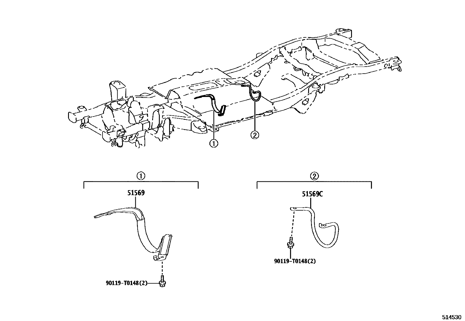 Toyota HILUX 车架 EPC diagram — 514530