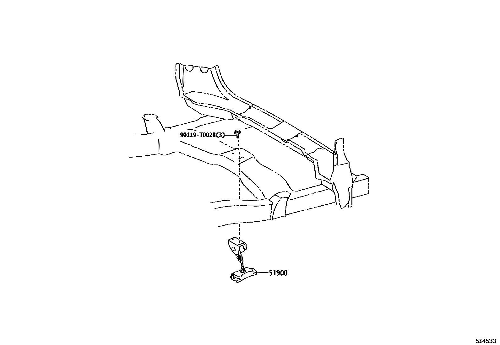 Toyota HILUX Spare tire rack EPC diagram — 514533