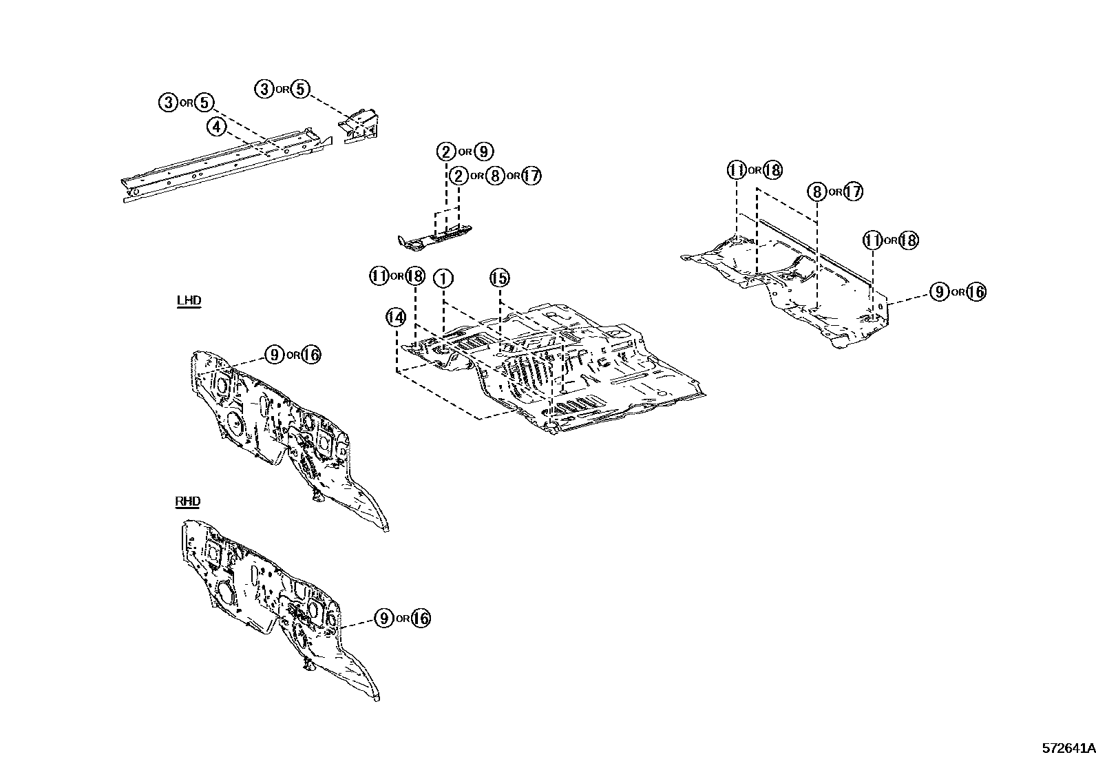Toyota HILUX hole plug EPC diagram — 572641A