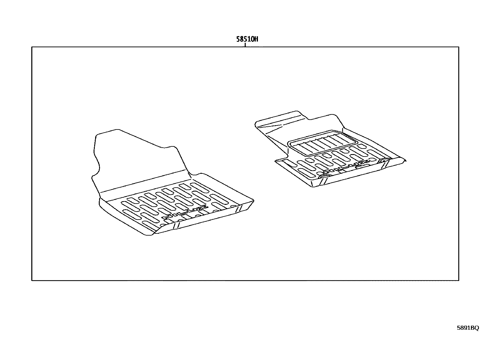Toyota HILUX 地板垫和消声垫 EPC diagram — 5891BQ