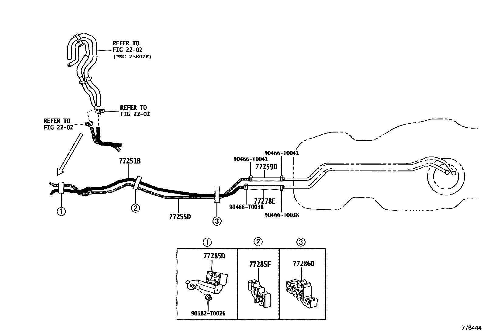 Toyota HILUX 燃油箱和燃油管 EPC diagram — 776444