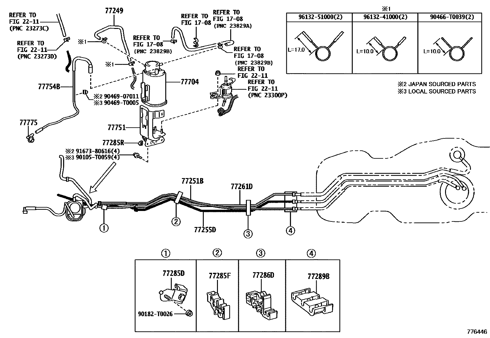 Toyota HILUX 燃油箱和燃油管 EPC diagram — 776446