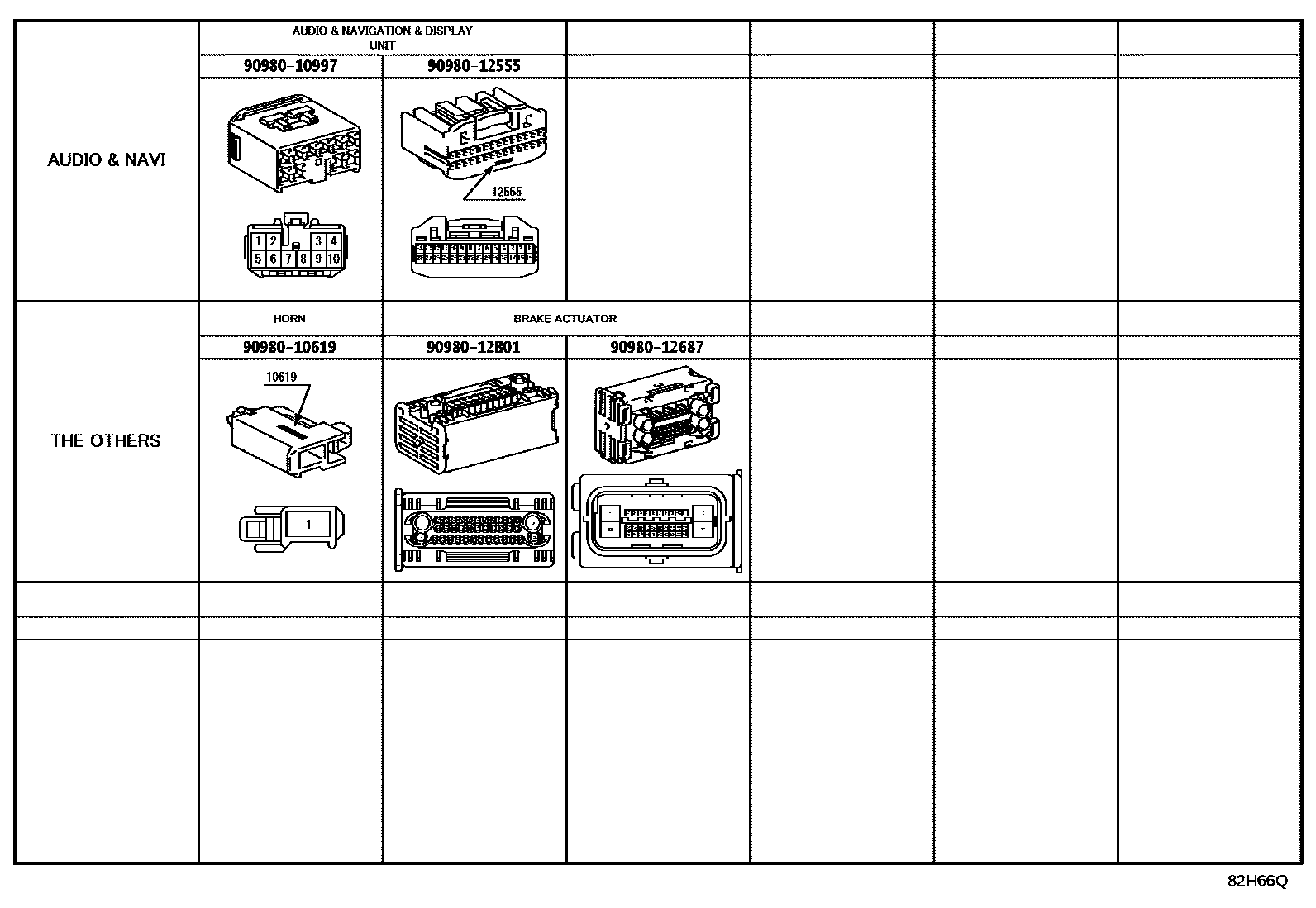 Toyota HILUX 线束和卡夹 EPC diagram — 82H66Q