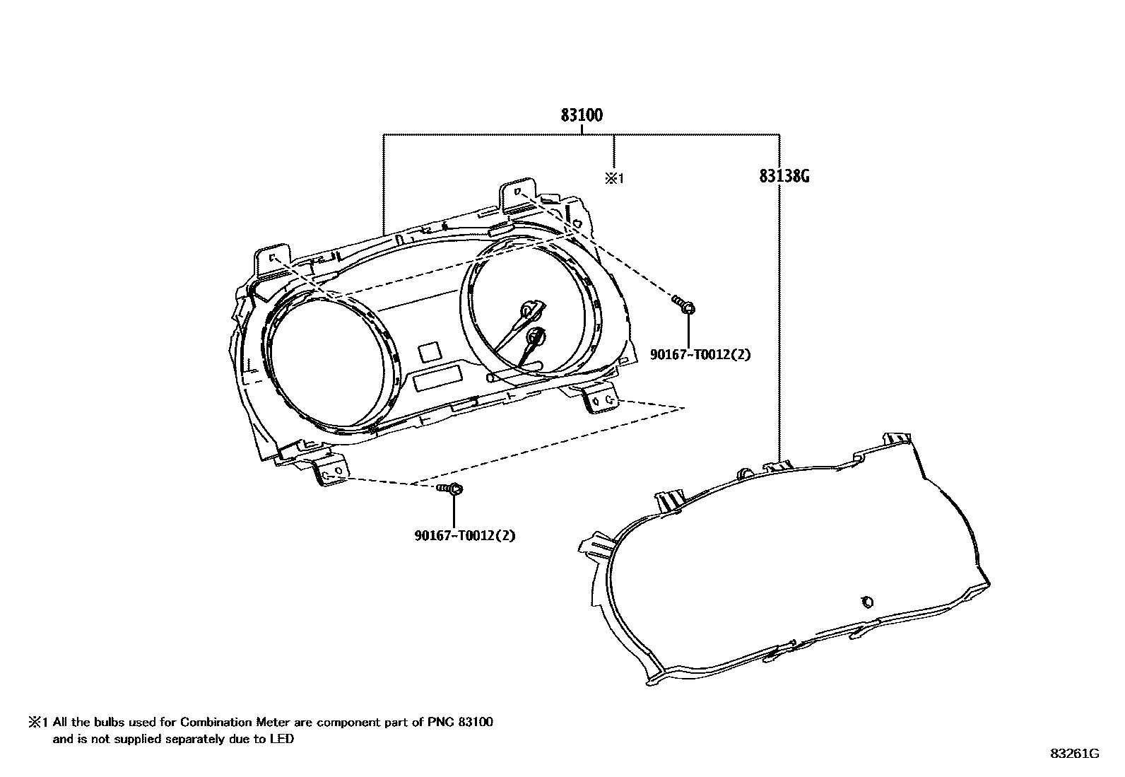 Toyota HILUX 仪表 EPC diagram — 83261G