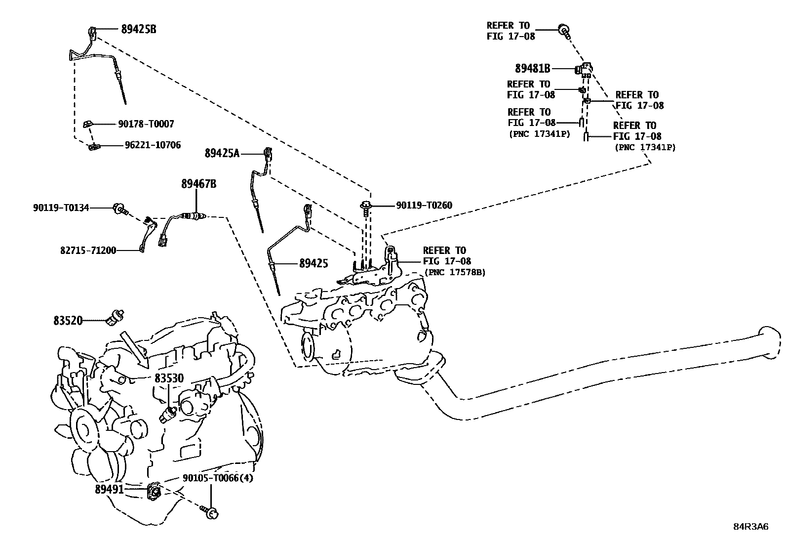 Toyota HILUX 开关和继电器和ECU EPC diagram — 84R3A6