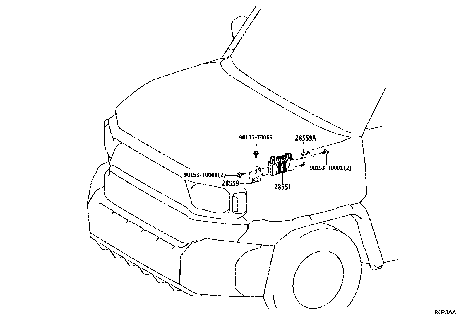 Toyota HILUX 开关和继电器和ECU EPC diagram — 84R3AA