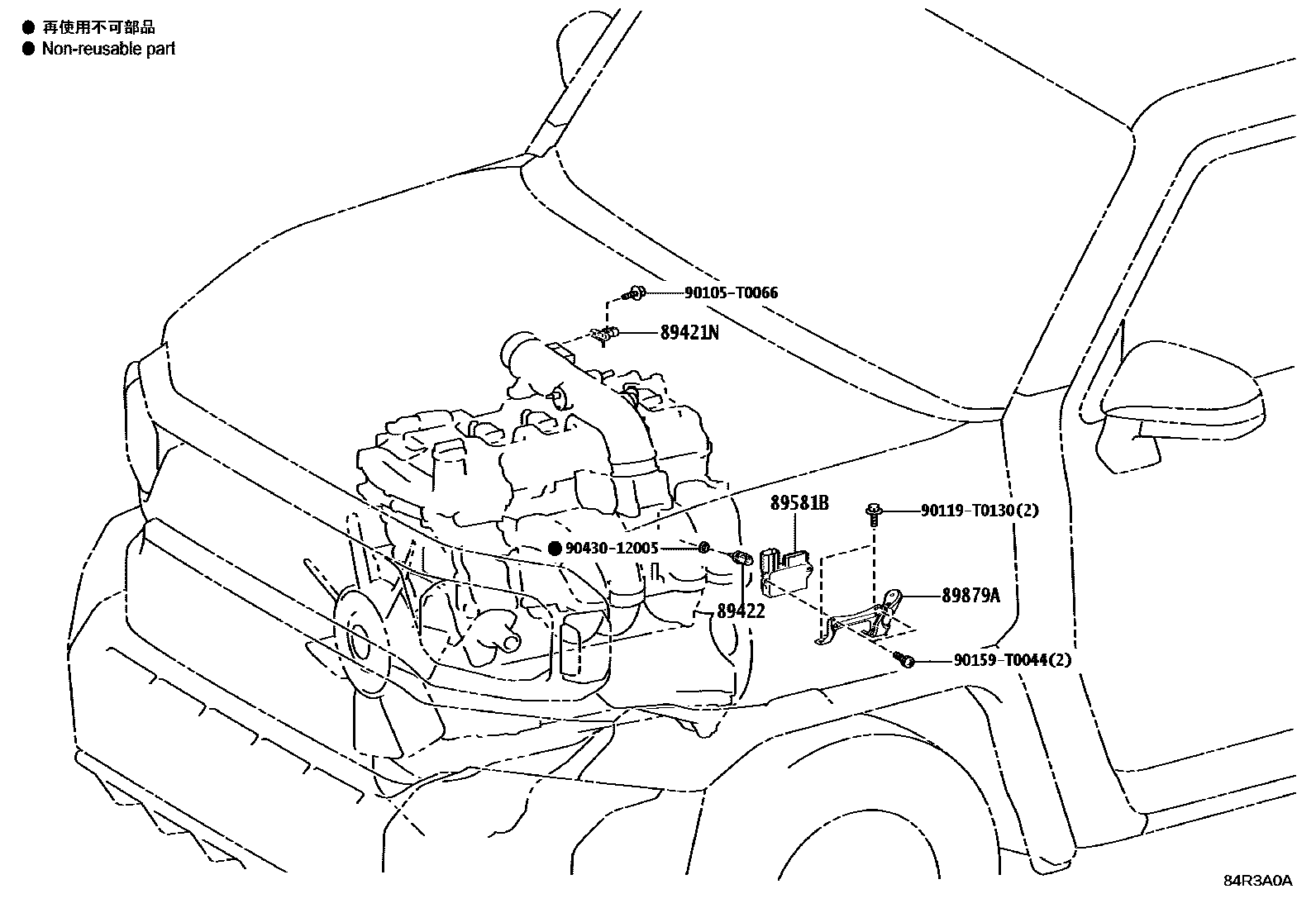 Toyota HILUX 电子燃油喷射系统 EPC diagram — 84R3A0A