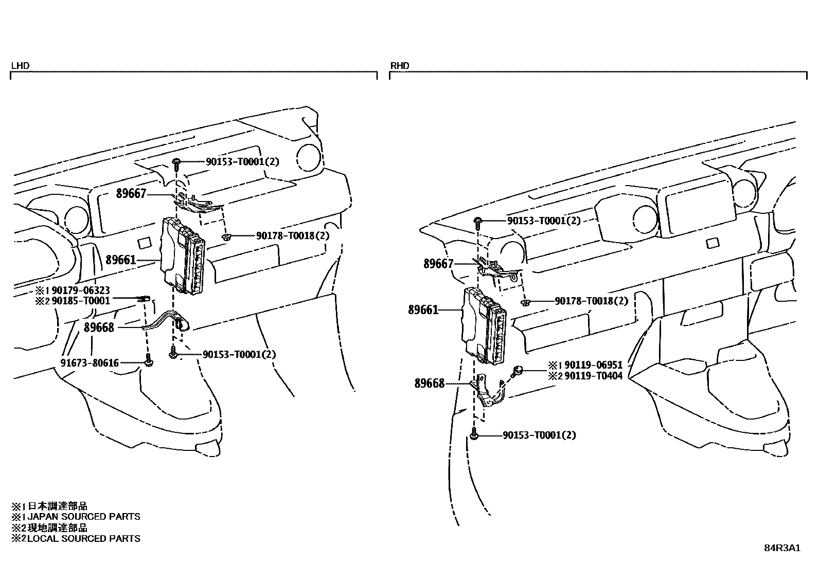 Toyota HILUX 电子燃油喷射系统 EPC diagram — 84R3A1