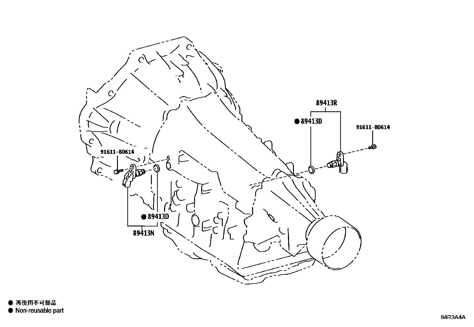Toyota HILUX 超速档和电子控制变速器 EPC diagram — 84R3A4A
