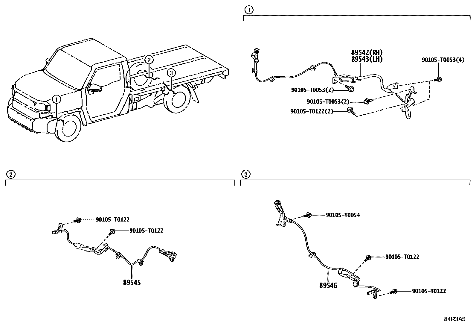 Toyota HILUX ABS 和 VSC EPC diagram — 84R3A5