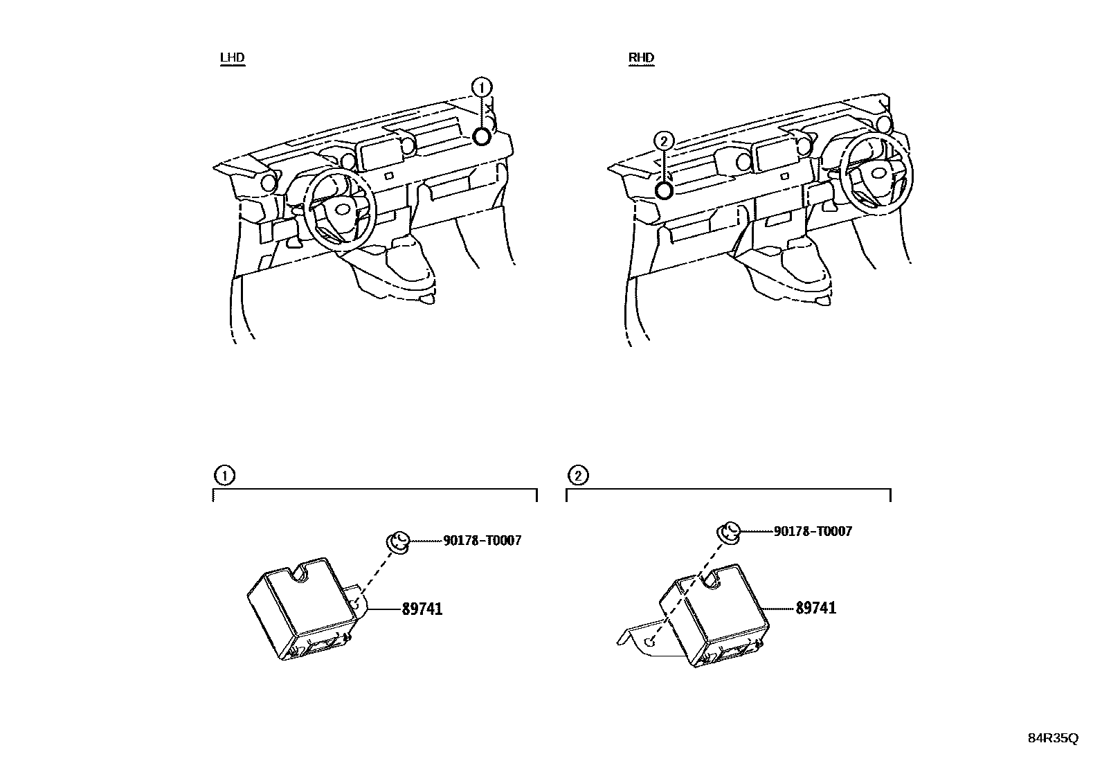 Toyota HILUX 遥控门锁 EPC diagram — 84R35Q