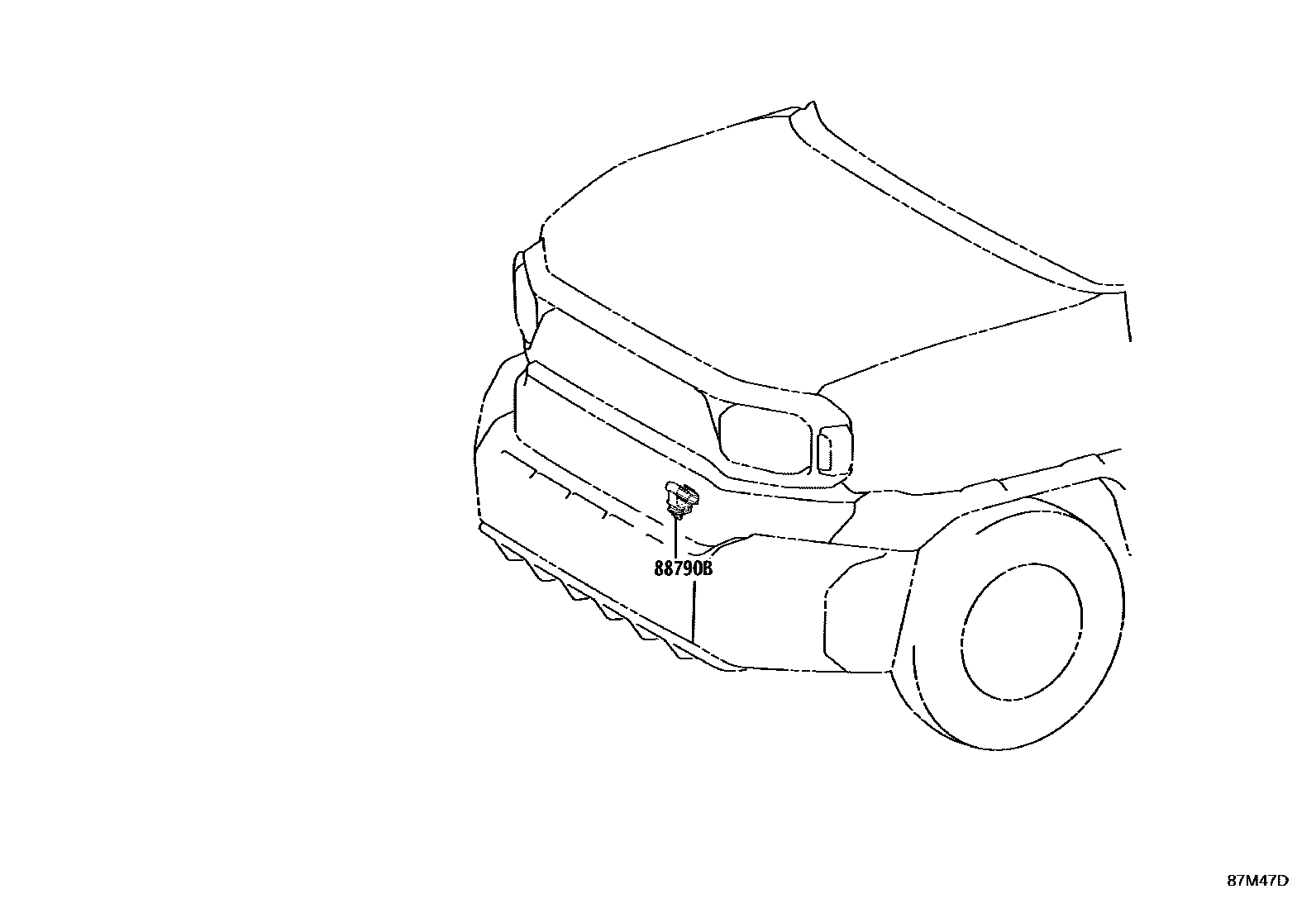 Toyota HILUX 暖风和空调系统 - 控制器和风管 EPC diagram — 87M47D
