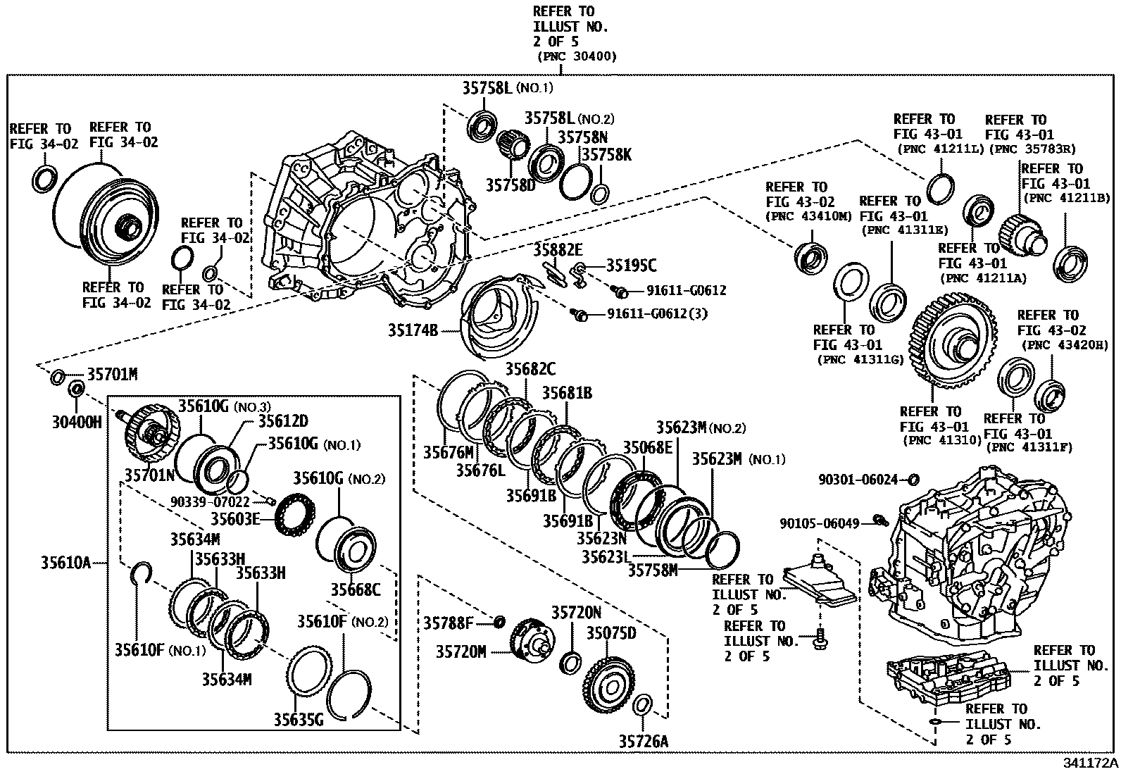 Toyota YARIS 传动桥总成(CVT) EPC diagram — 341172A