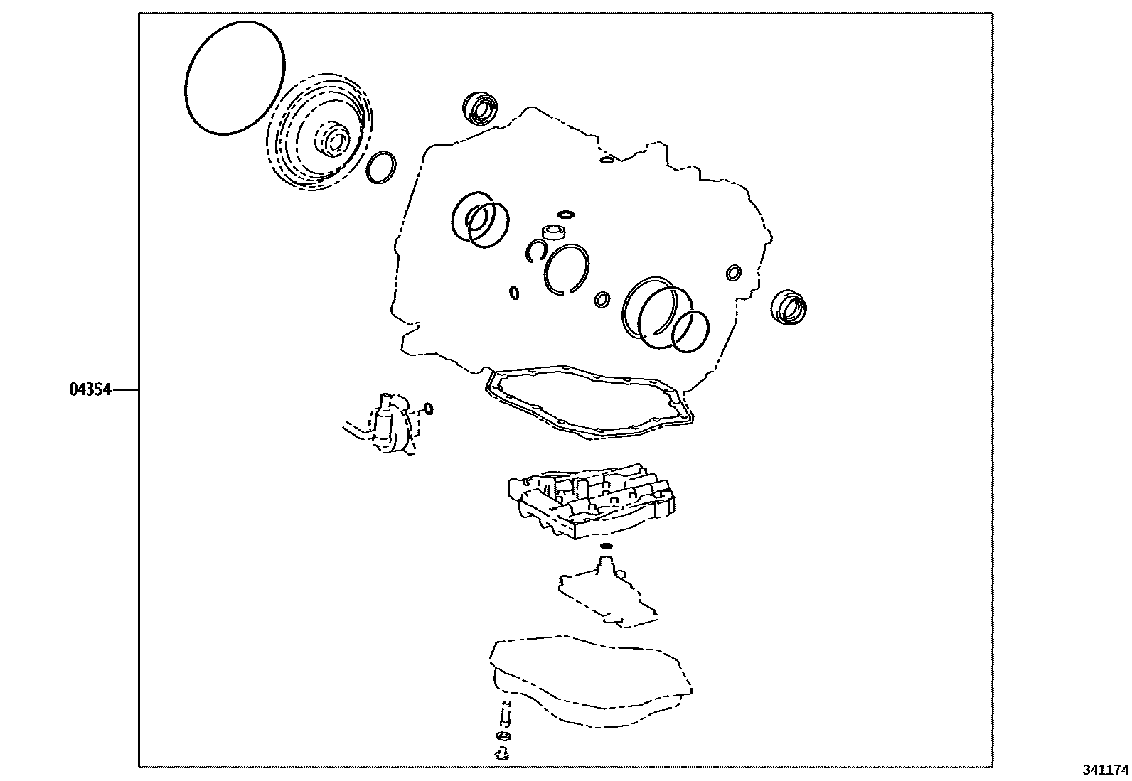Toyota YARIS 传动桥总成(CVT) EPC diagram — 341174
