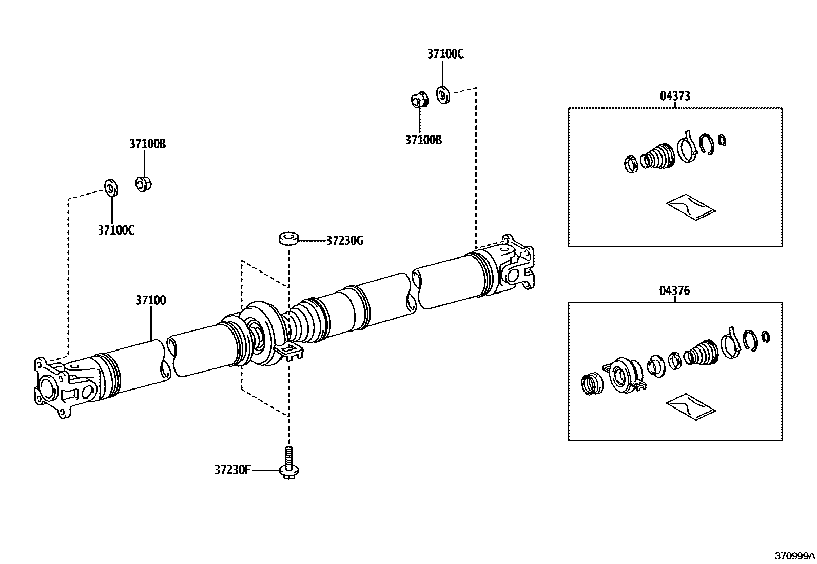 Toyota YARIS Propeller Shaft & Universal Joint EPC diagram — 370999A