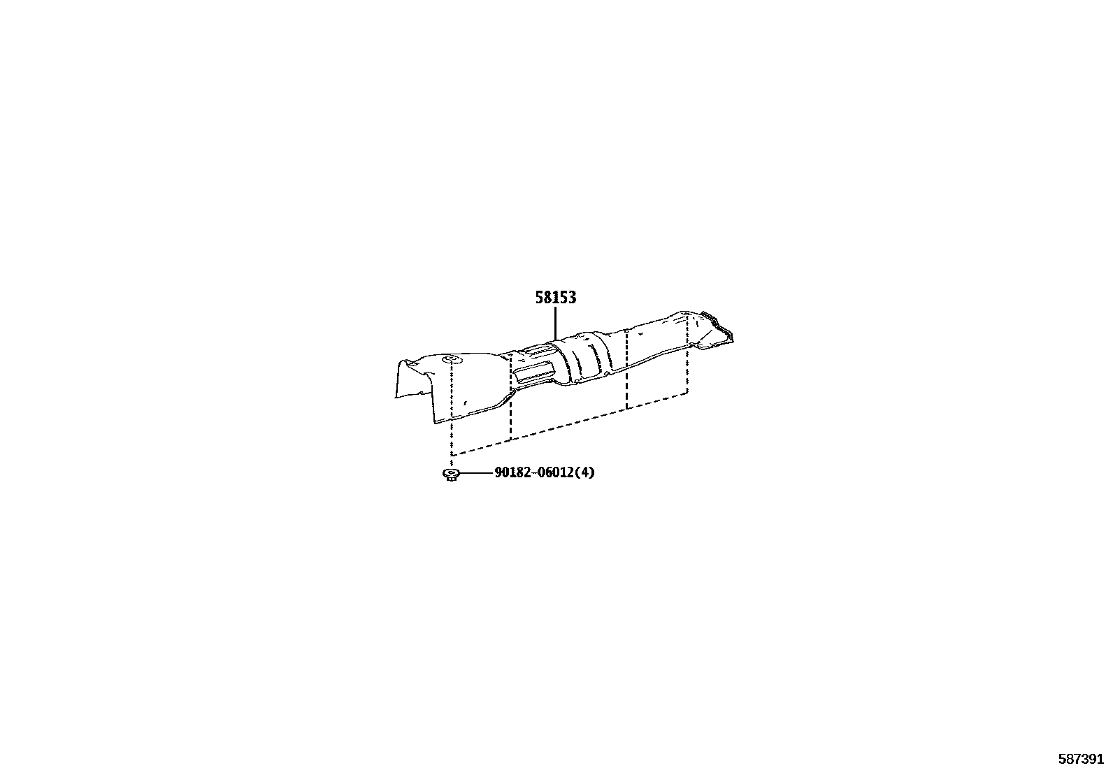 Toyota YARIS 地板隔热垫 EPC diagram — 587391