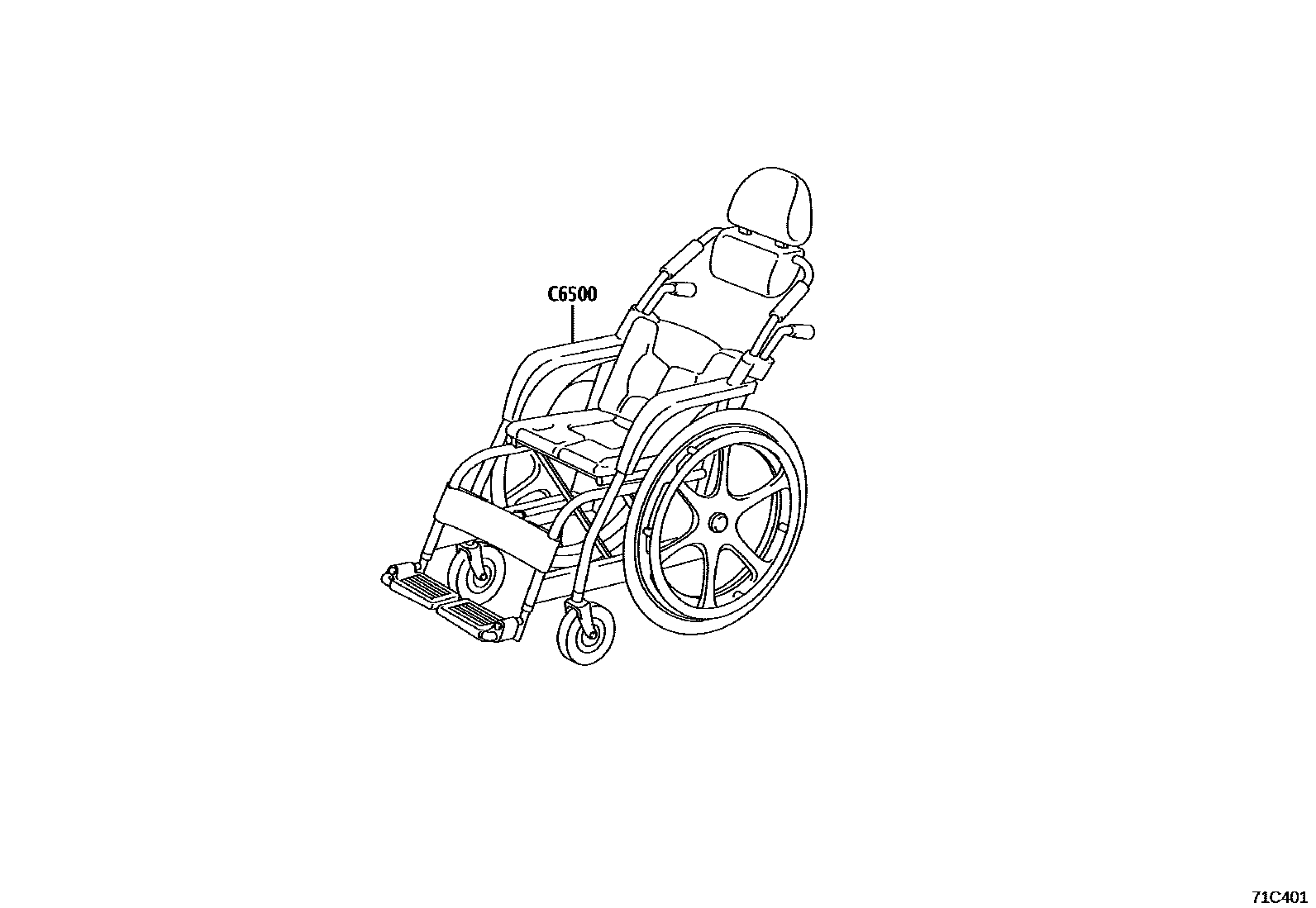 Toyota YARIS 倾斜装置和电动举升机 EPC diagram — 71C401