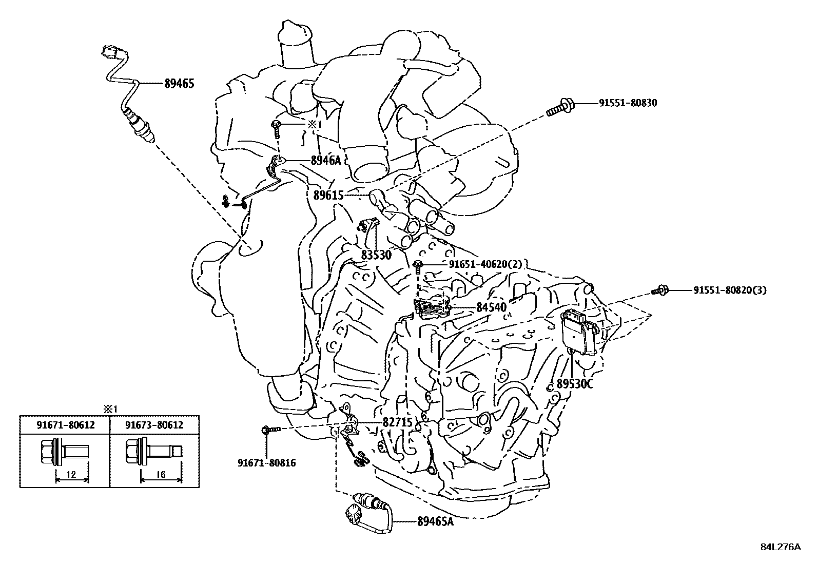 Toyota YARIS 开关和继电器和ECU EPC diagram — 84L276A