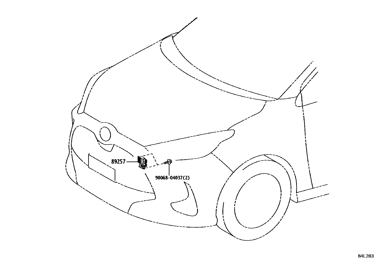 Toyota YARIS 开关和继电器和ECU EPC diagram — 84L283