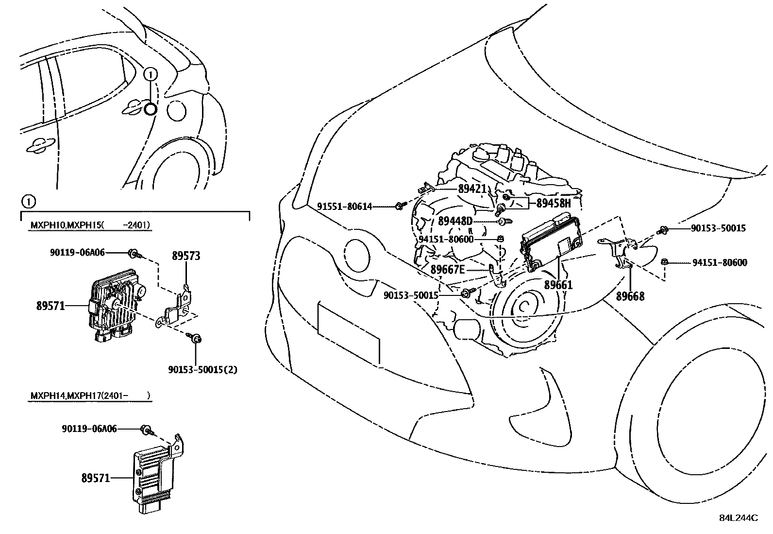 Toyota YARIS 电子燃油喷射系统 EPC diagram — 84L244C