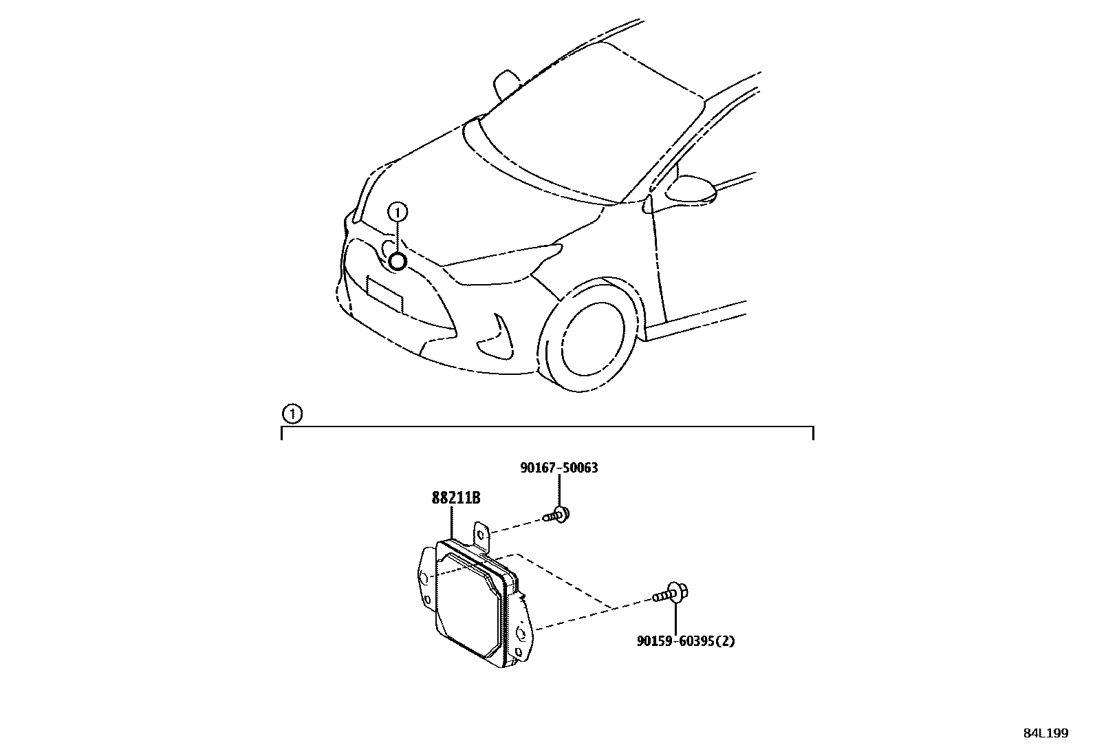 Toyota YARIS 巡航控制(自动行驶) EPC diagram — 84L199