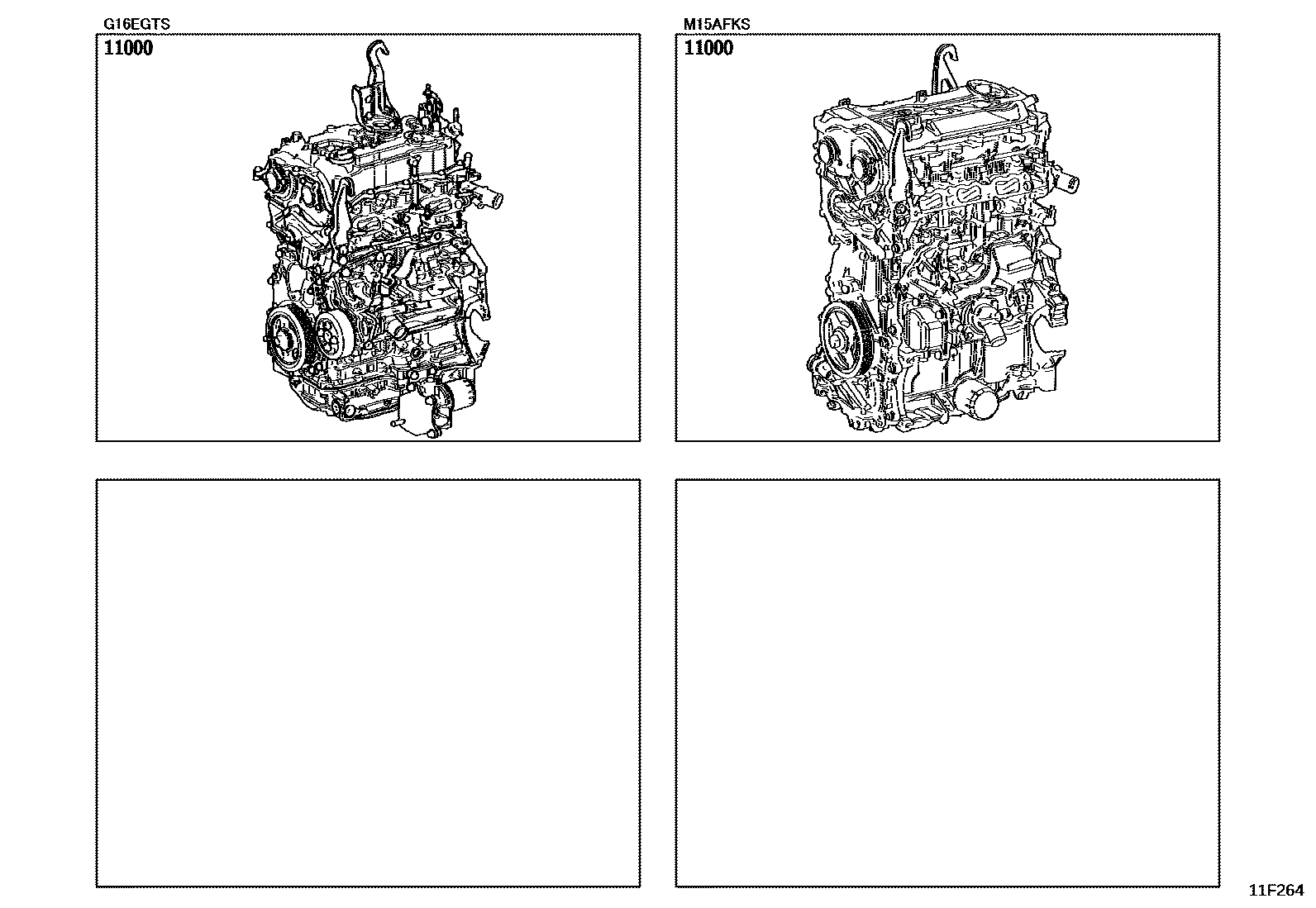 Toyota YARIS Partial Engine Assembly EPC diagram — 11F264