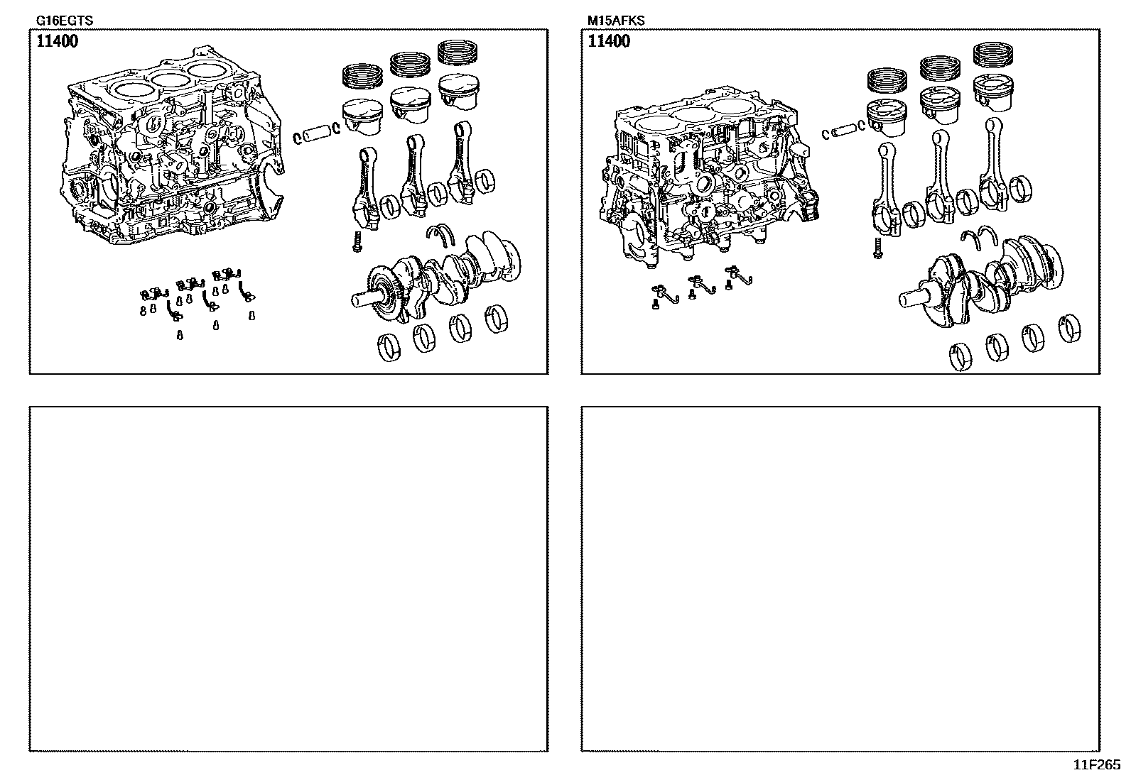Toyota YARIS Short Block Assembly EPC diagram — 11F265