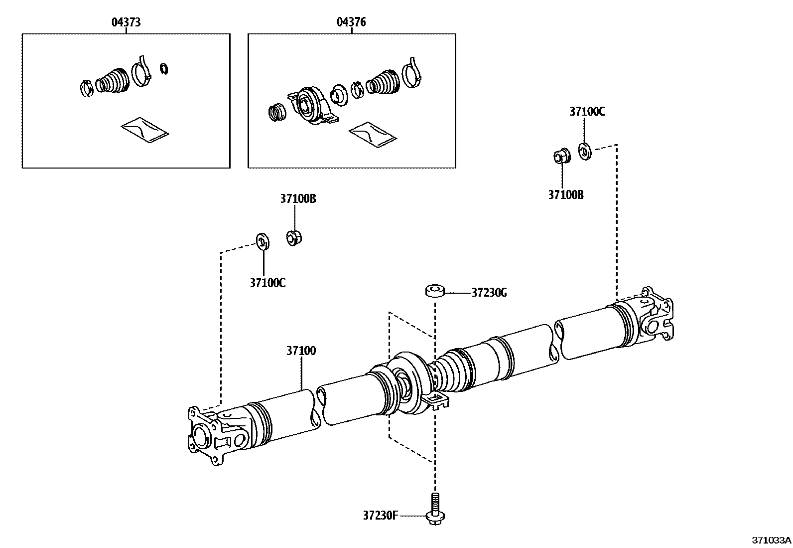 Toyota YARIS Propeller Shaft & Universal Joint EPC diagram — 371033A
