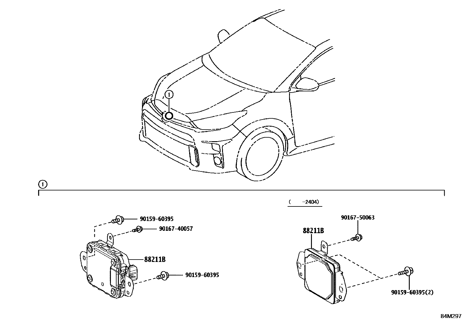 Toyota YARIS 巡航控制(自动行驶) EPC diagram — 84M297A