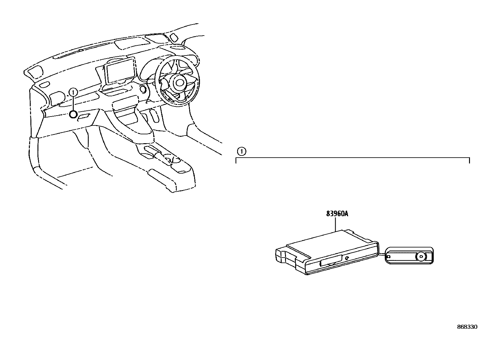 Toyota YARIS 导航和前监视器显示屏 EPC diagram — 868330