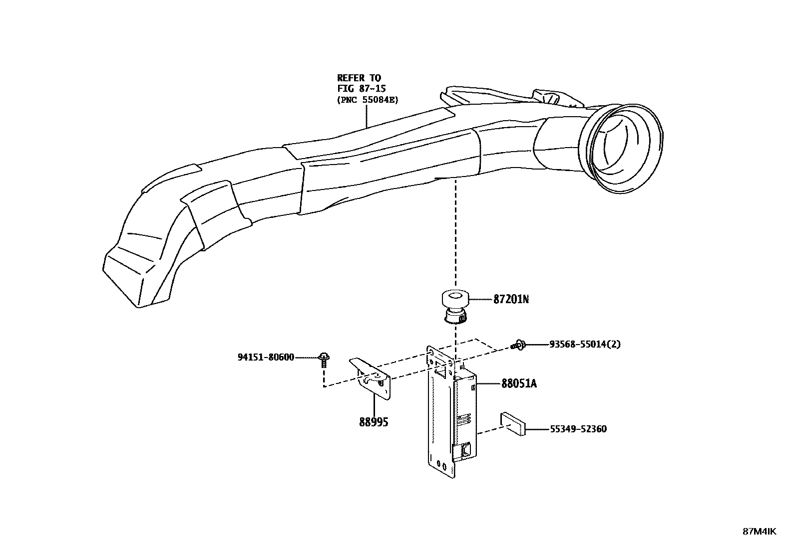 Toyota YARIS 空气净化器或离子发生器 EPC diagram — 87M4IK