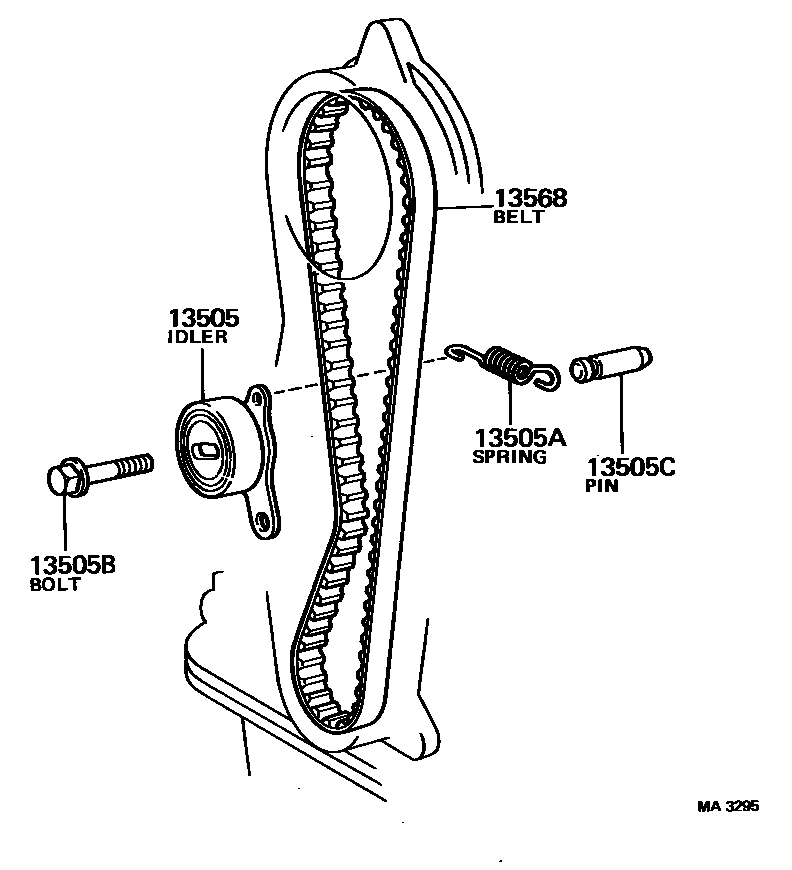 Toyota COROLLA timing belt EPC diagram — MA3295