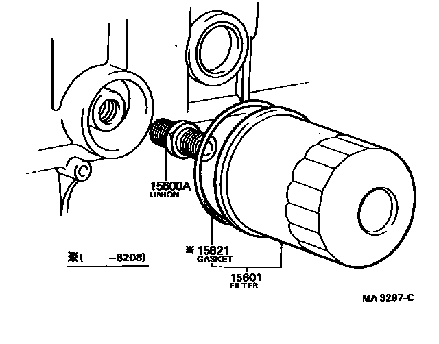 Toyota COROLLA Oil Filter EPC diagram — MA3297C