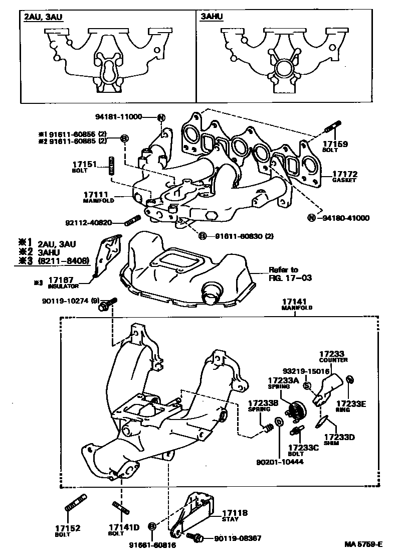 Toyota COROLLA Manifold EPC diagram — MA5759E