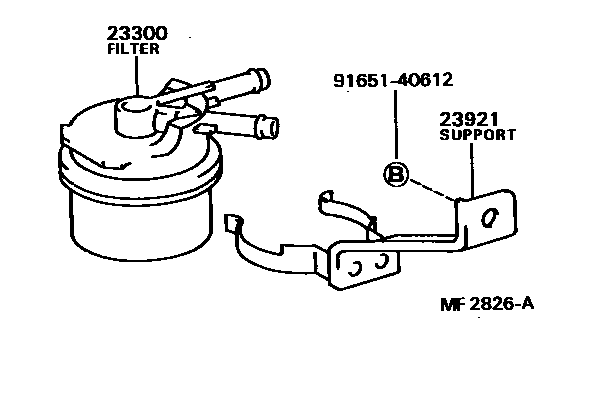 Toyota COROLLA fuel filter EPC diagram — MF2826A